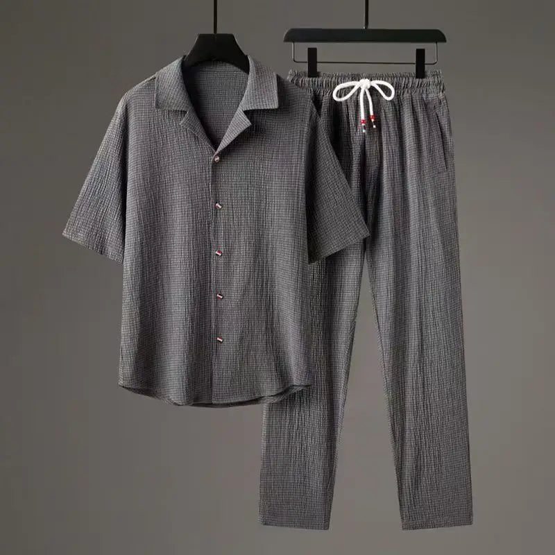 Textured Linen-Blend Co-ord Set