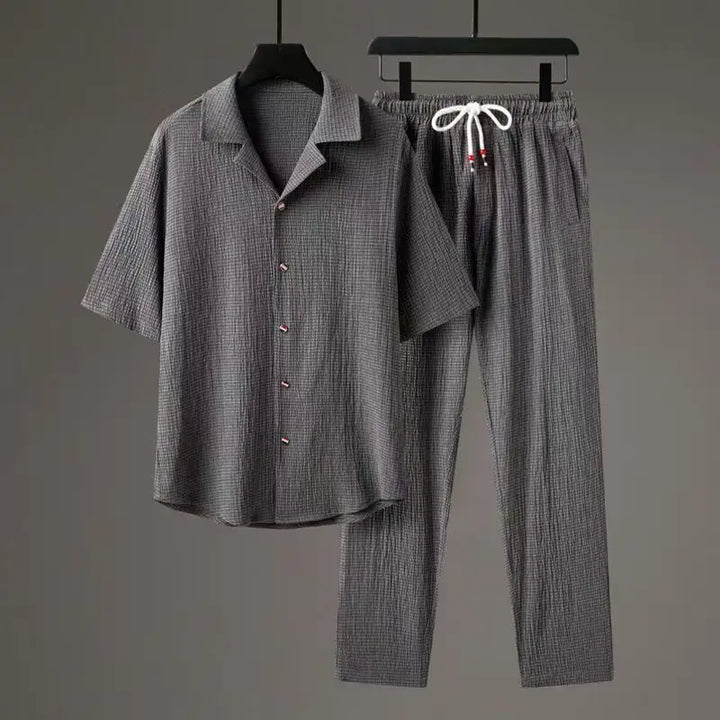 Textured Linen-Blend Co-ord Set
