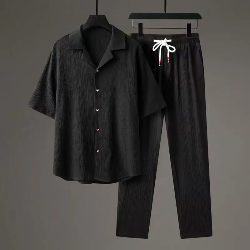 Textured Linen-Blend Co-ord Set