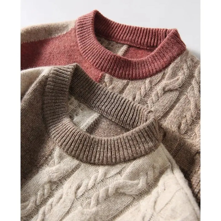 Textured Earthy Wool Pullover