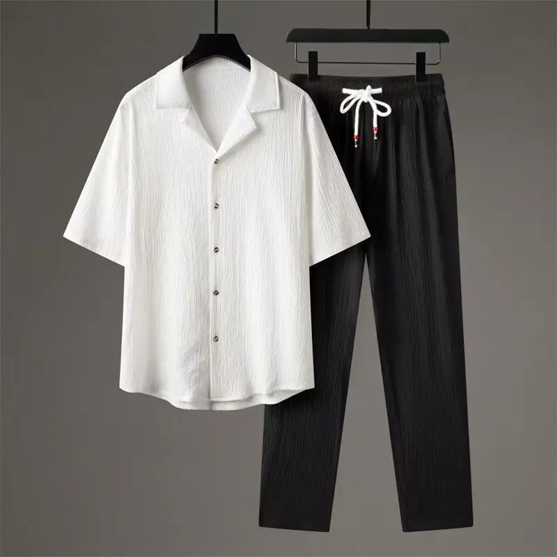 Textured Linen-Blend Co-ord Set